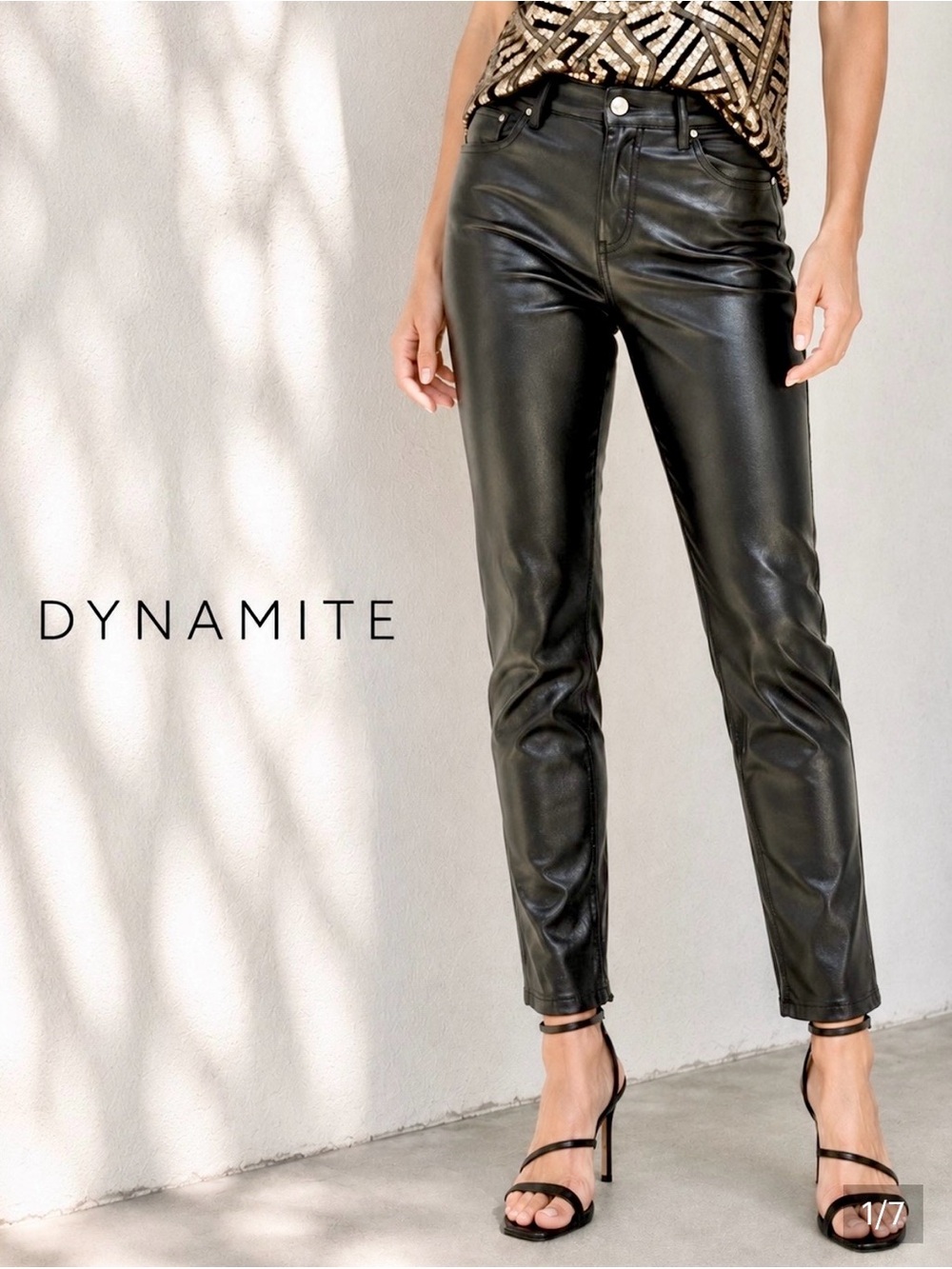 DYNAMITE Black Faux Leather Pants